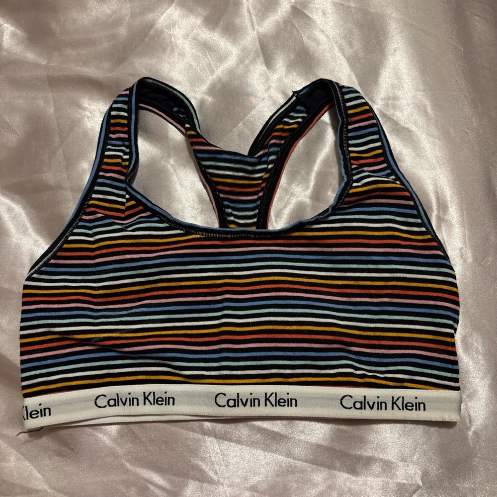 Calvin Klein Striped Sports Bra